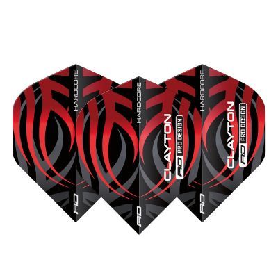 Reddragon Jonny Clayton Hardcore Premium Schwarz/Rot Standard Flights