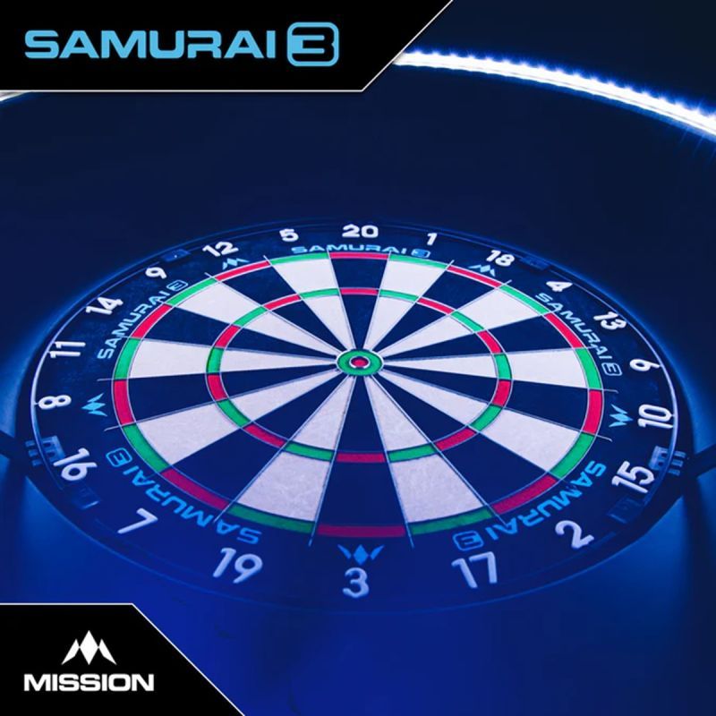 Mission Dartboard Samurai 3 Professional Level dünner Draht Bristle Board