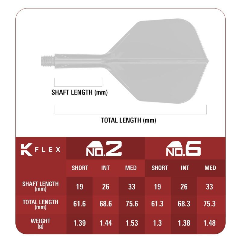 Target Japan Xeno K-Flex Shaft/Flight System Shape No6 Shafts