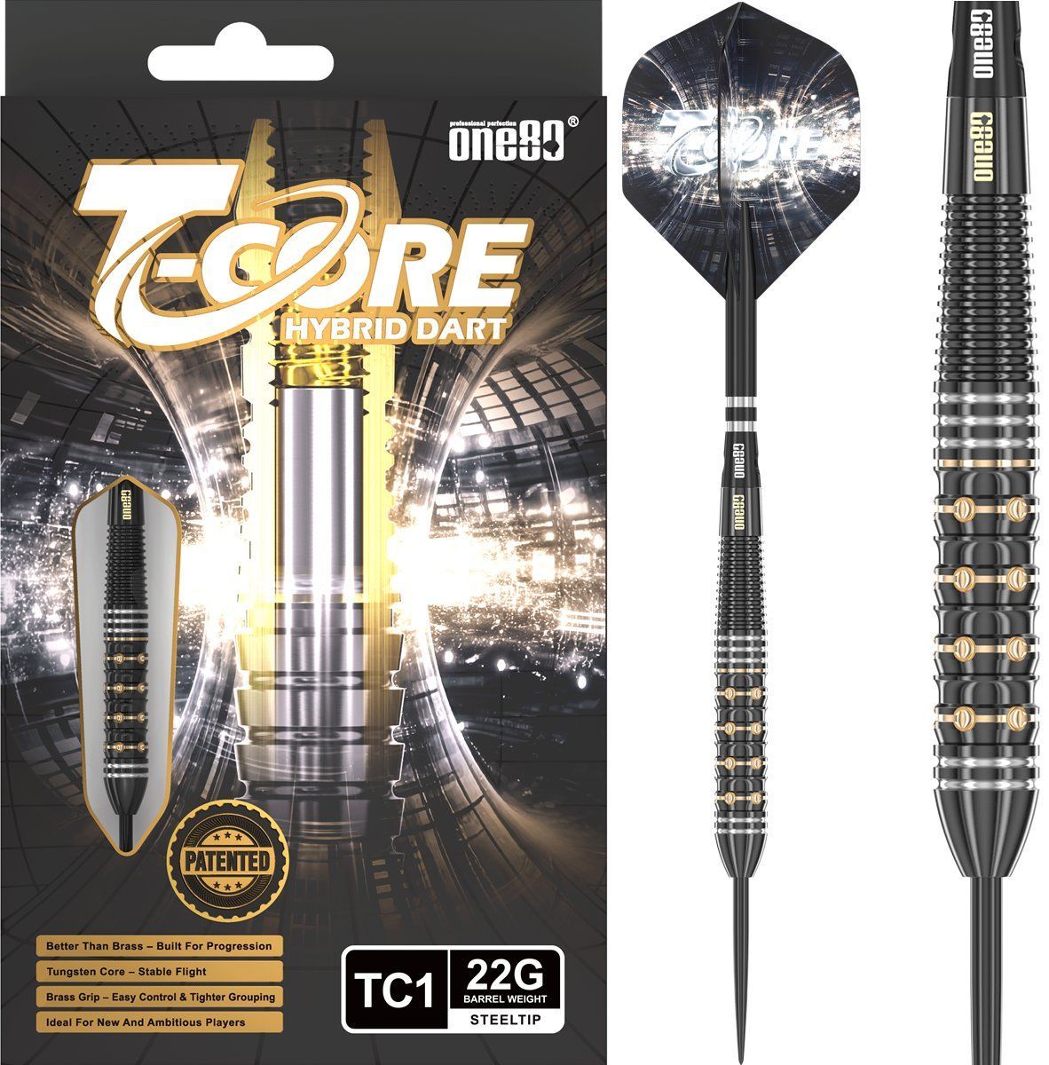 ONE80 T-Core TC1 Steeldarts 22 Gramm Steeldarts