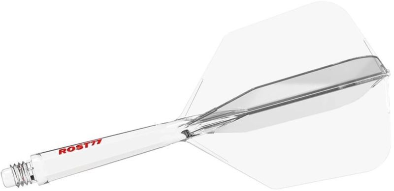 Cuesoul aletta per freccette/Asta ROST 77 Trasparente Red Logo Big Wing Flights