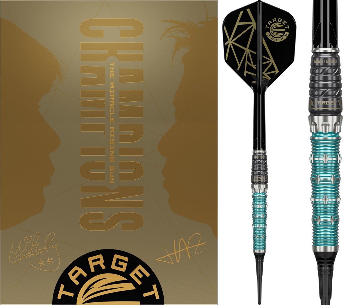Target The Miracle Rising Sun Limited Edition Champions Set 95% 2BA Softdarts 21,5 Gramm Softdarts