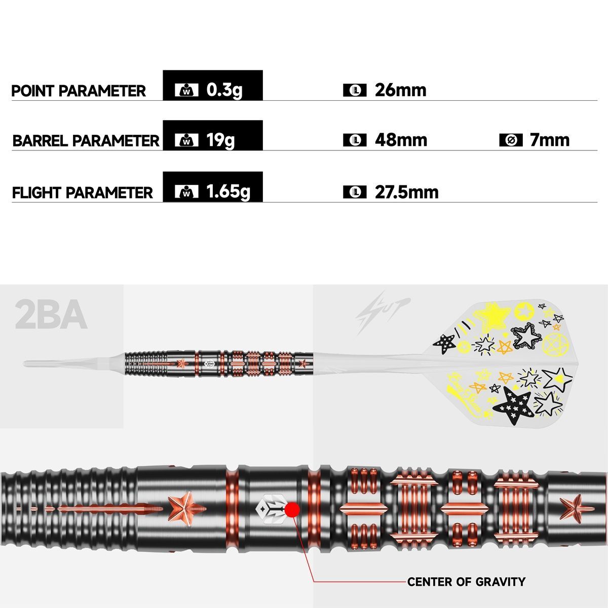 Caliburn Player Boey Sham 90% Softdarts 19 Gramm Softdarts