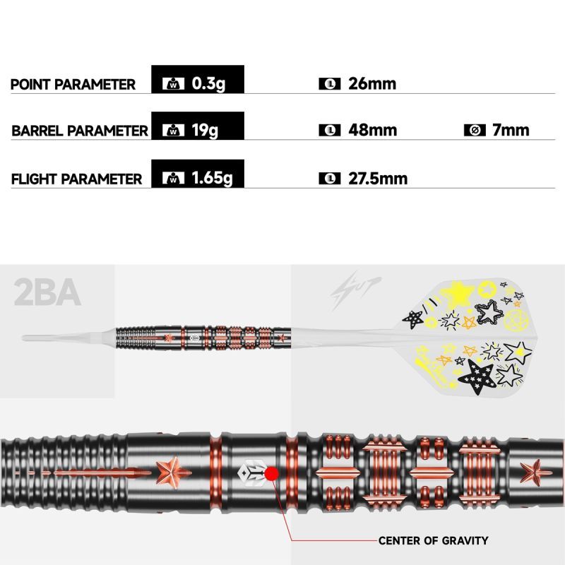 Caliburn Player Boey Sham 90% Softdarts 19 Gramm Softdarts