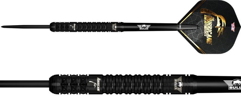 Bull´s Kim Huybrechts E2 Full Black 90% Fléchettes à pointe acier 23/25 Grammes Steeldarts