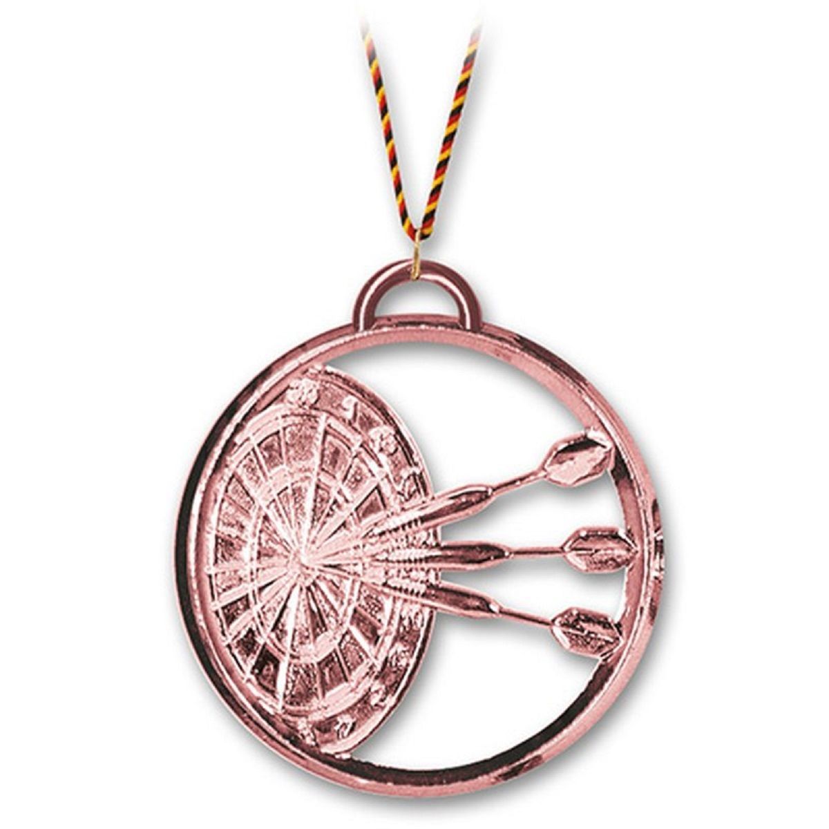 Dart Medaille Dartscheibe Gold Silber Bronze mit Kordel Medaille mit Halskordel