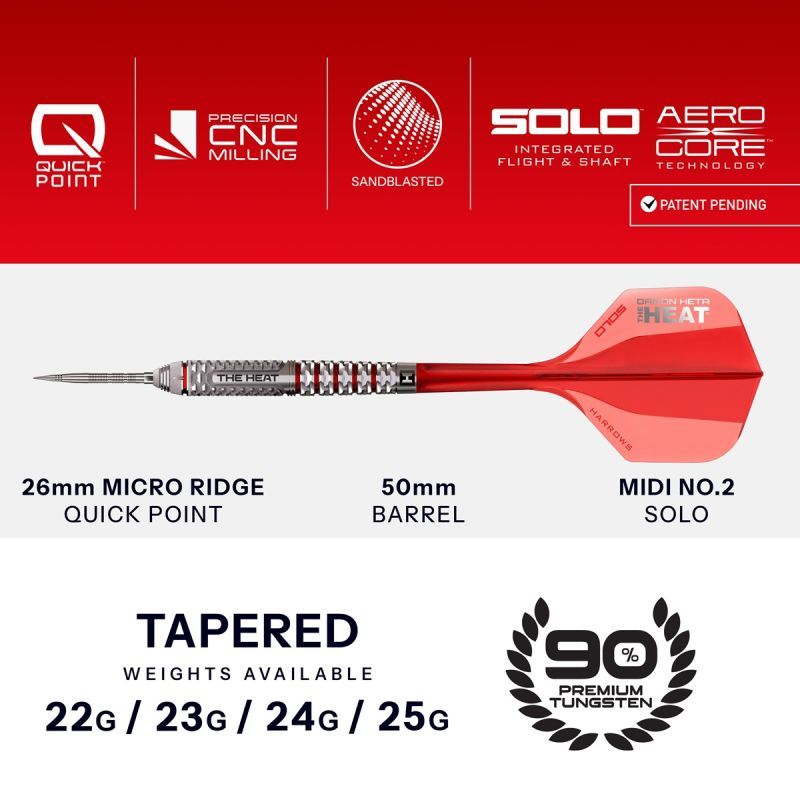 Harrows Damon Heta GEO Quick Point 90% Steeldarts 22/23/24/25 Gram Steeldarts