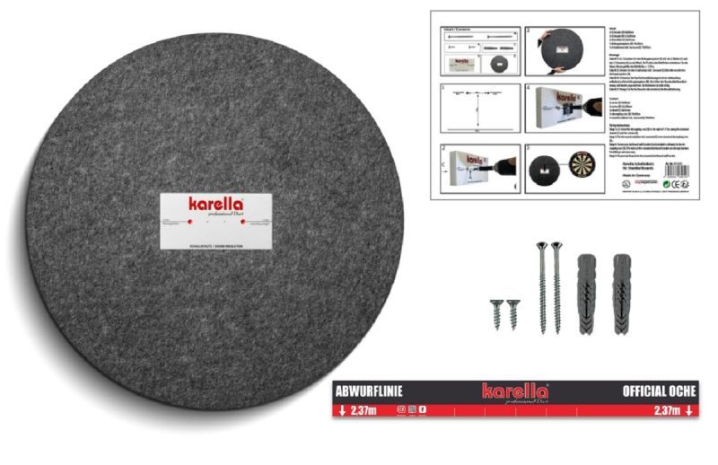 Isolamento acustico Karella per bersagli Steel – Riduzione del rumore & protezione parete Steel Dartscheibe Schallschutz