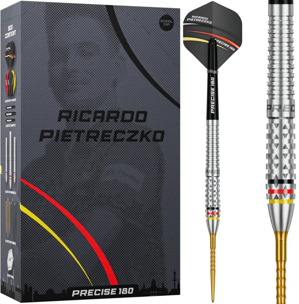 Precise180 Ricardo Pietreczko 90% Freccette Steel Tip 21/23/25 Grammi Steeldarts