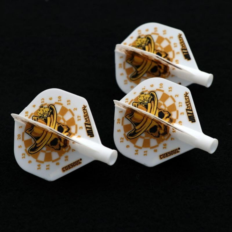 Cuesoul TERO AK4 aletta per freccette Golden Skull Bianco Standard Flights