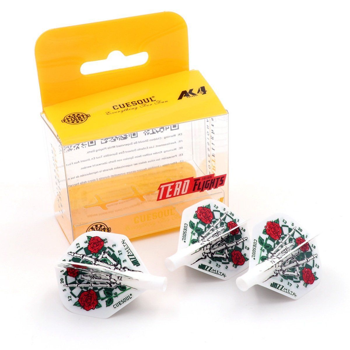 Cuesoul TERO AK4 aletta per freccette Rose Bianco Standard Flights