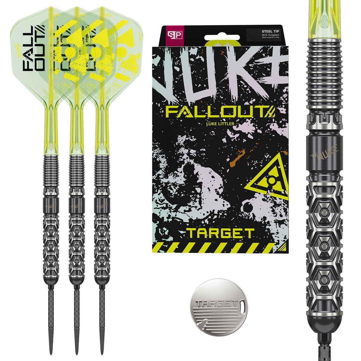 Target Luke Littler Fallout SP 90% Freccette Steel Tip 22/23/24 Grammi Steeldarts