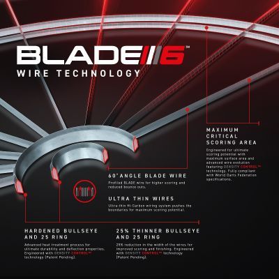WINMAU Dartboard Blade 6 Triple Core Plasma LED Bristle Board+LED