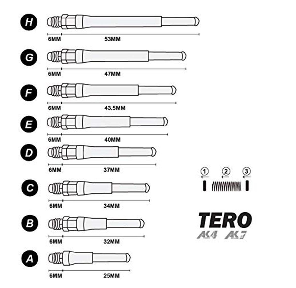 Cuesoul AK7 Tero Aluminium Dart Shaft Schwarz Shafts