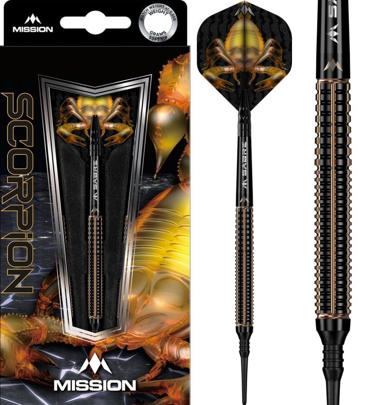 Mission Scorpion Black & Gold Electro Plated 90 % Softdarts 19 Gramm Softdarts