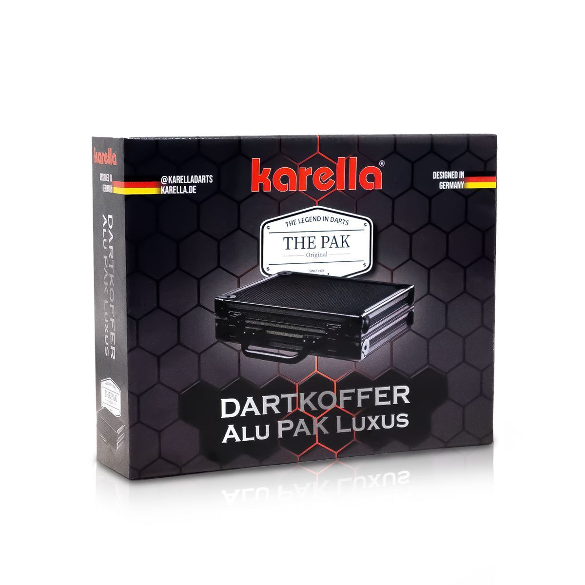 Karella Schwarzer Dartkoffer für 2 Dart Pfeile Sets Aufbewahrung Koffer