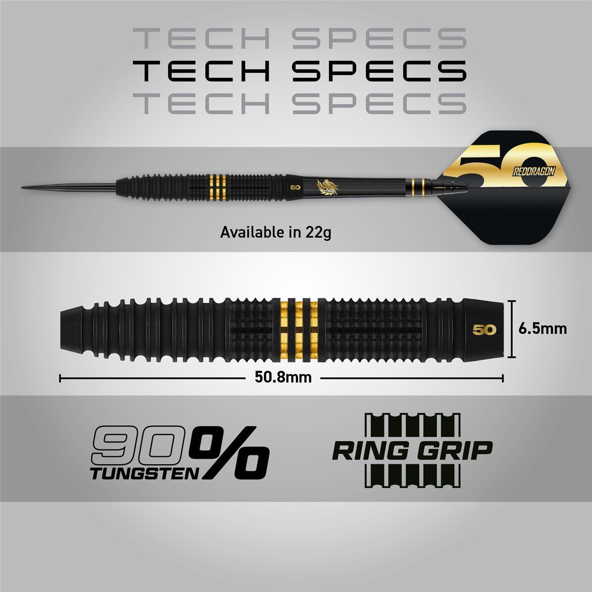 Reddragon Jonny Clayton 50 Years Limited Edition 90% Steeldarts 22 Gram Steeldarts