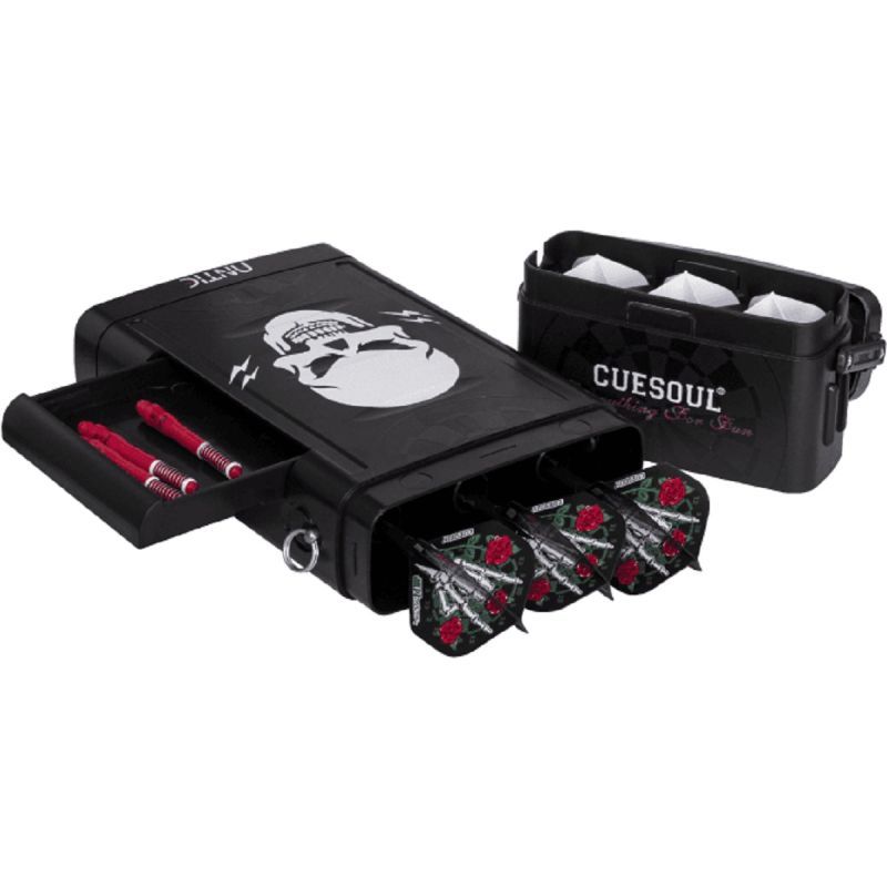 Cuesoul Hard Dart Case Black Skull Dart Tasche