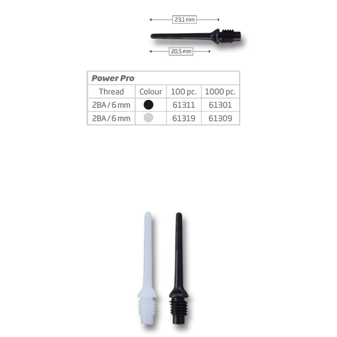 BEAZD Bull´s PowerPro Tips schw.6mm Soft Dart Spitzen