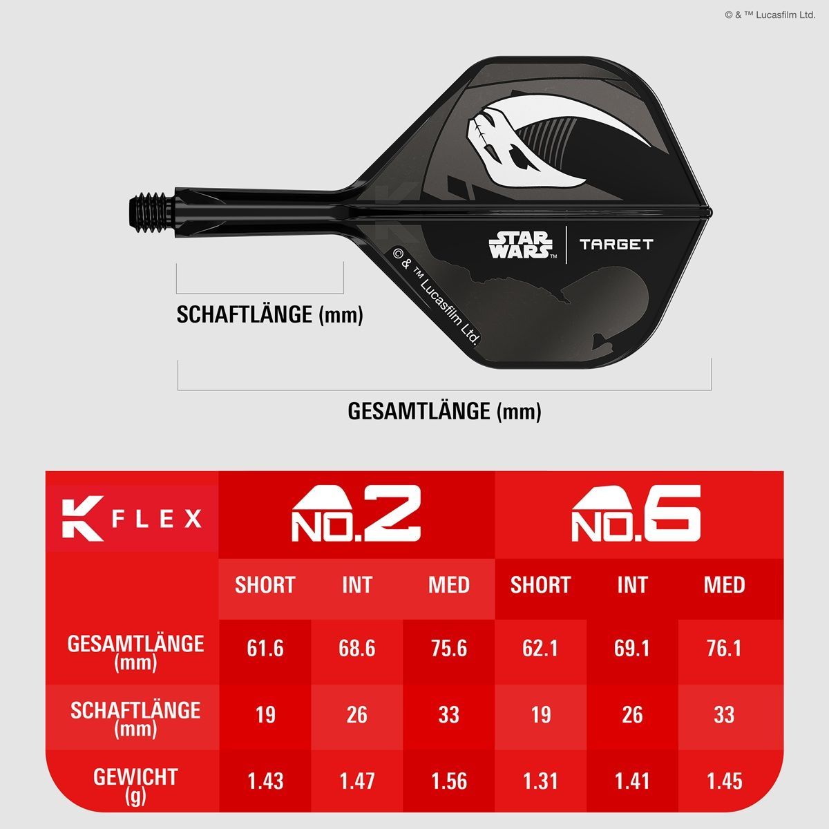 Target K-Flex Star Wars Mandalorian Shaft/Flight System Gift Set Standard No2 Shafts