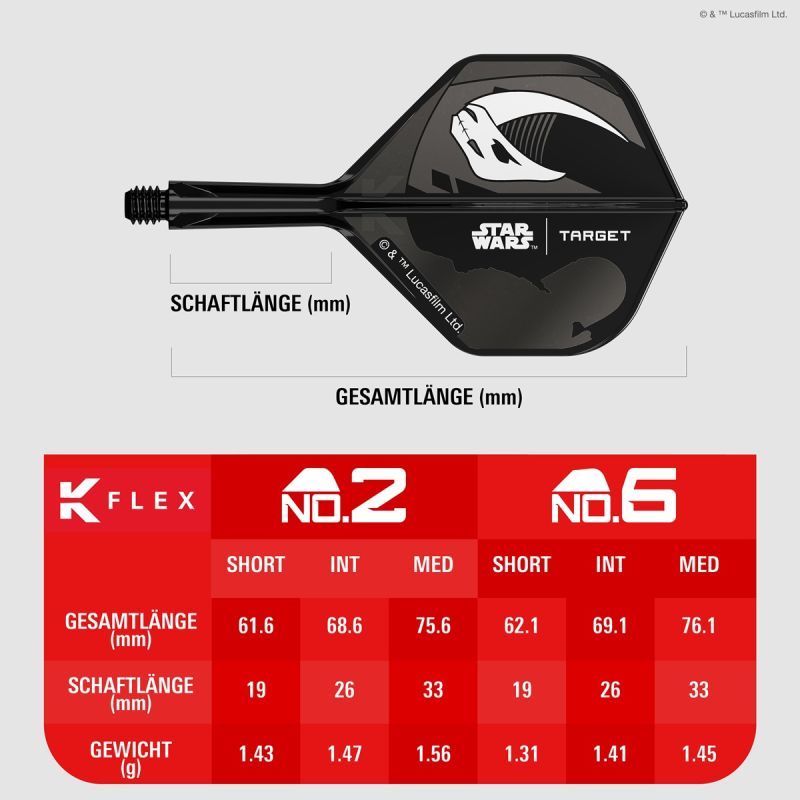 Target K-Flex Star Wars Mandalorian Shaft/Flight System Gift Set Standard No2 Shafts