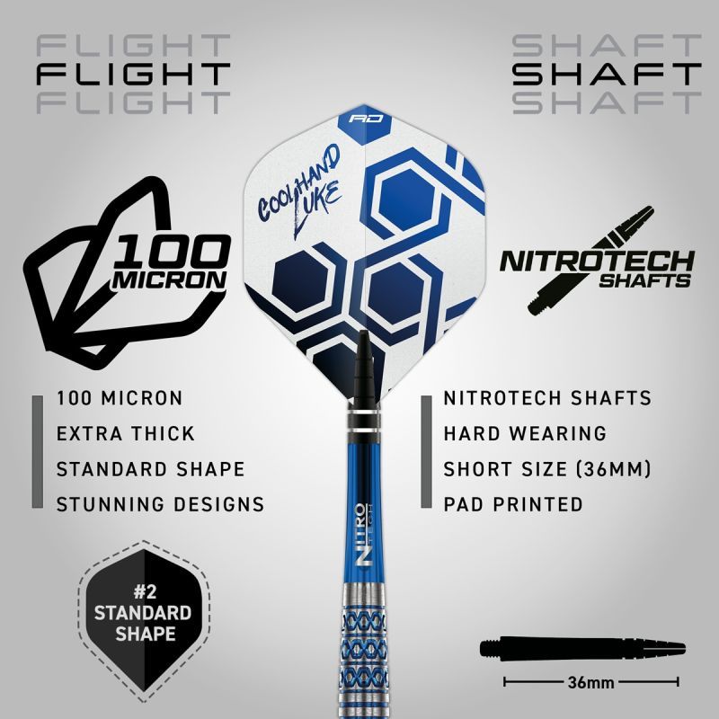 Reddragon Luke Humphries TX5 90% Fléchettes à pointe acier 23/25 Grammes Steeldarts