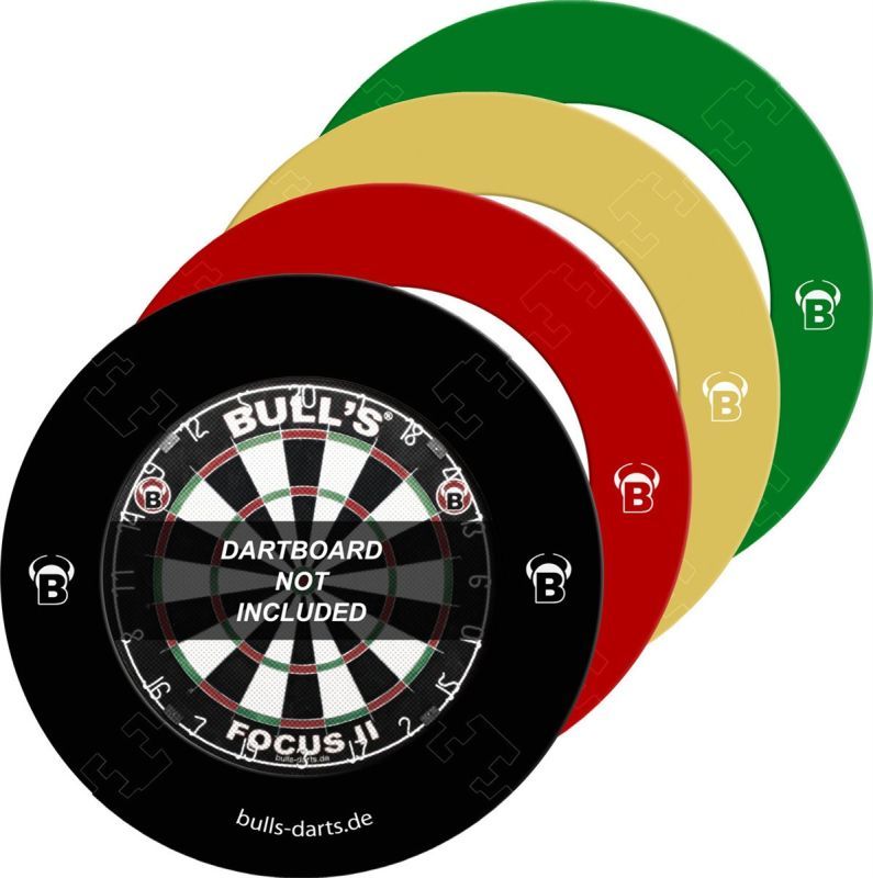 BULL'S Quarterback Surround 4 pezzi – Nero, Rosso o Crema Dart Wandschutz