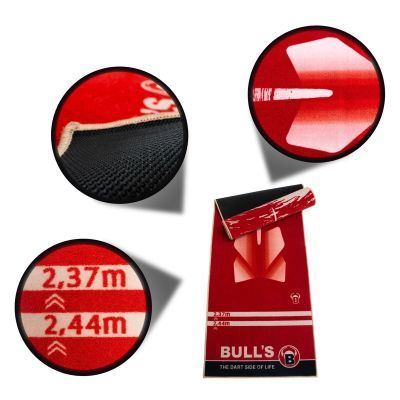 BULL'S Carpet Mat "180" Red Rot Dart Teppich Dart Schutzmatte