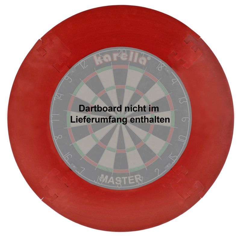 4 tlg. Karella Wandschutz für Steeldartscheibe rot Steel Dartscheibe Auffangring