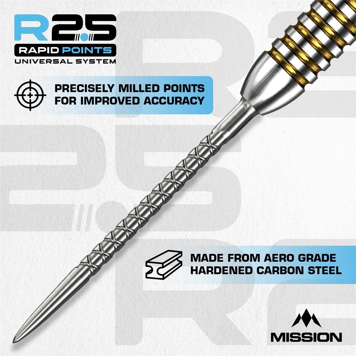 Mission R2.5 Rapid Point RP SC1 Silver/Black/Gold 30/35/40 m Wechselspitzen