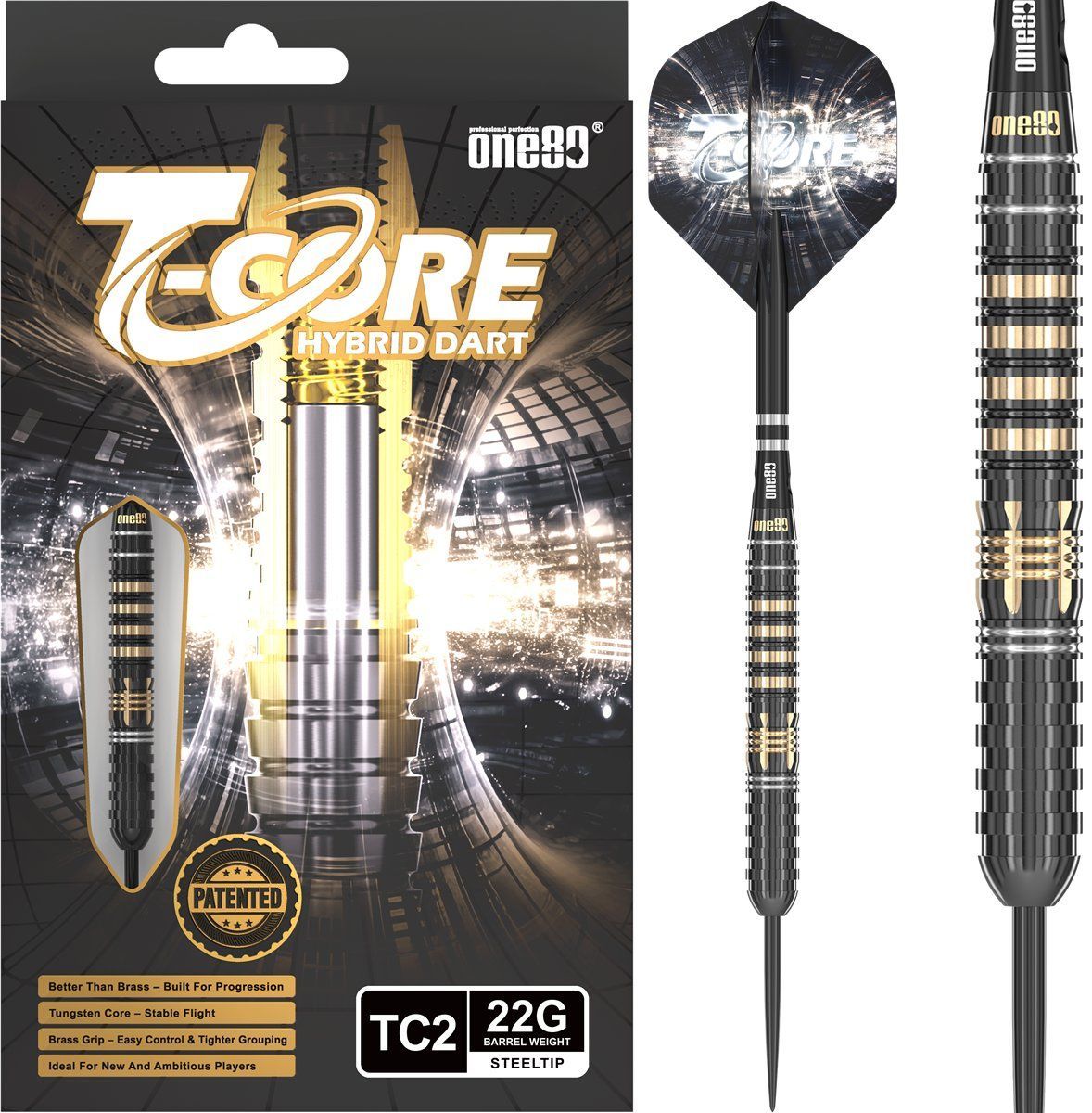 ONE80 T-Core TC2 Steeldarts 22 Gramm Steeldarts
