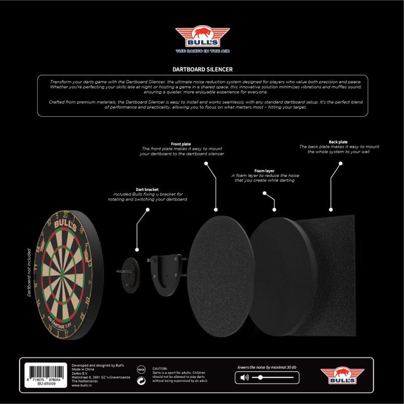 Bull´s sound reduction system Steel Dartscheibe Schallschutz