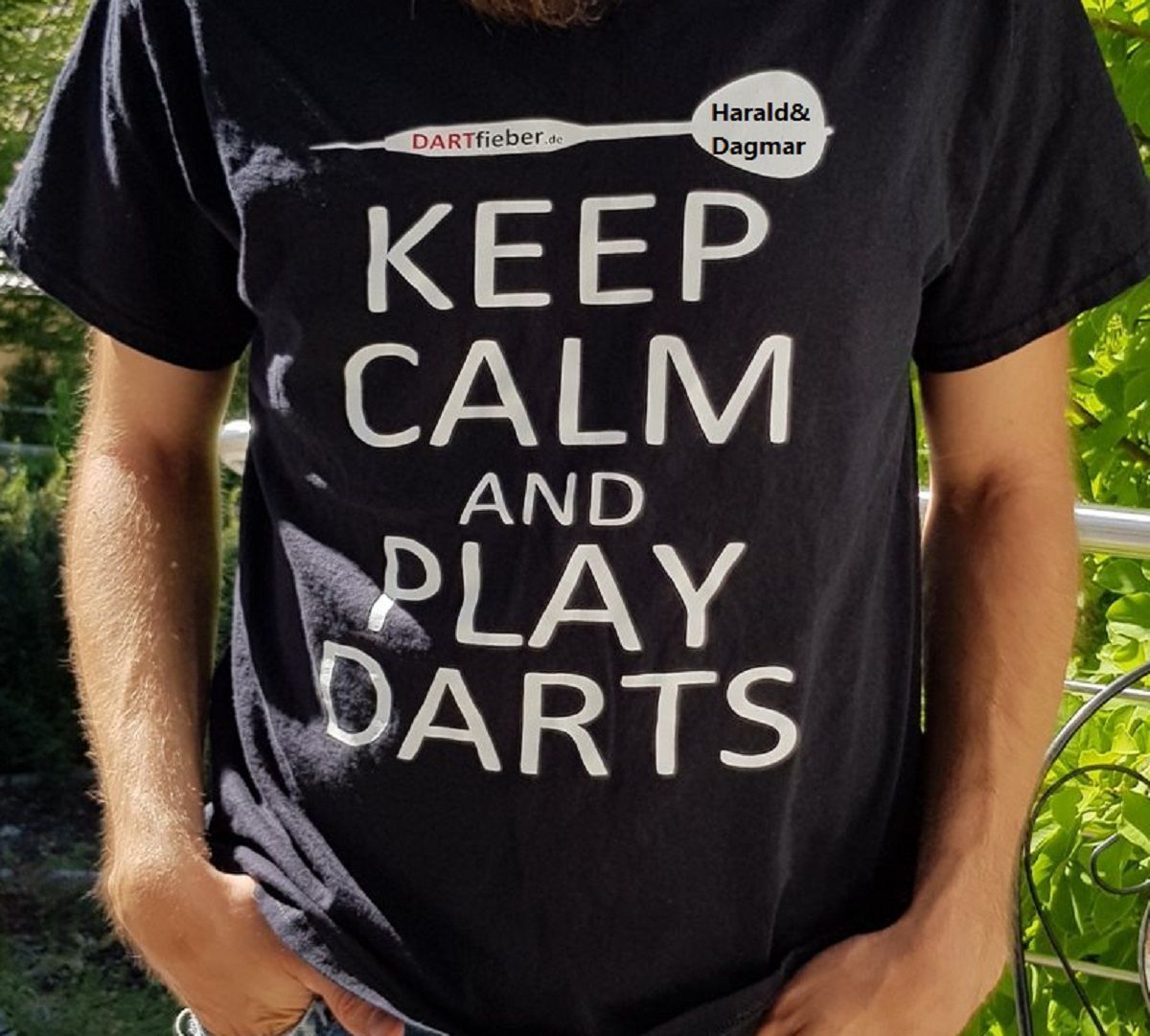 Dartshirt mit eigenem Aufdruck + "Keep Calm and Play Darts" S bis 5XL Geschenkidee Shirts