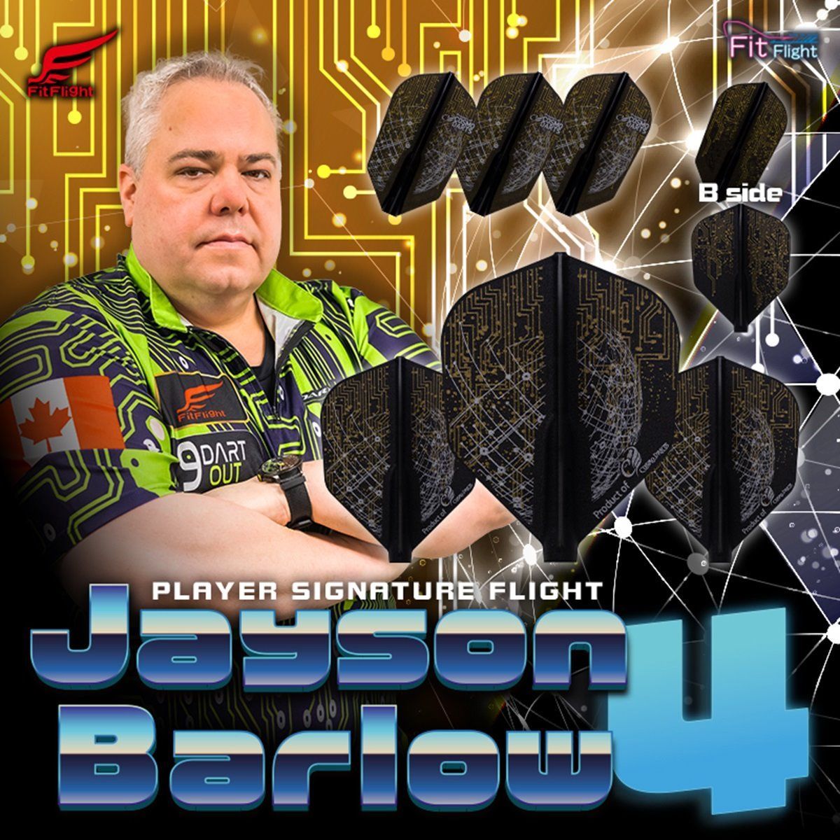 Cosmo Darts Fit Flights Jayson Barlow 4 Shape Flights