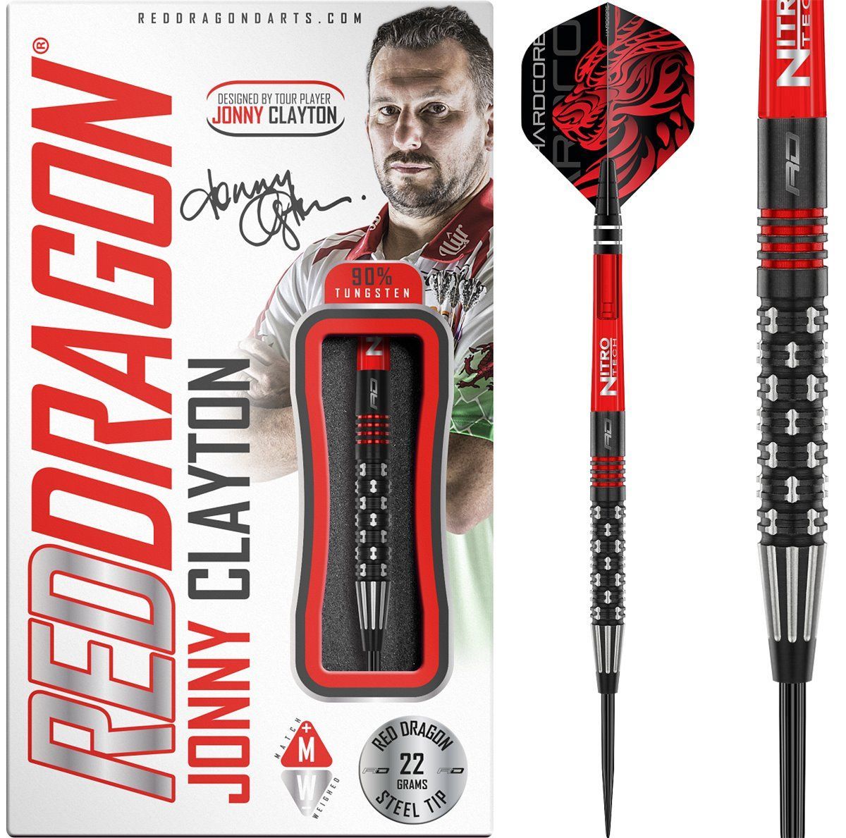 Reddragon Jonny Clayton Premier League SE Fléchettes à pointe acier 22/24 Grammes Steeldarts