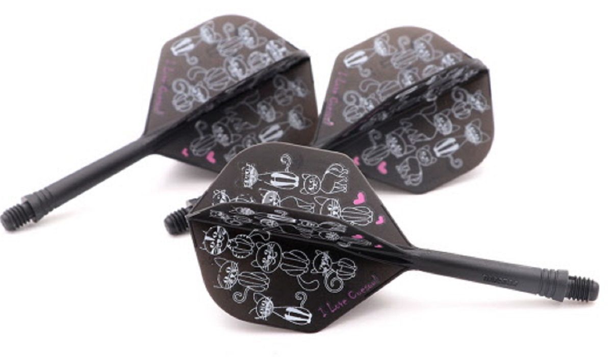 Cuesoul aletta per freccette/Asta Ak5 Catty Black Katzen Standard No2 Flights