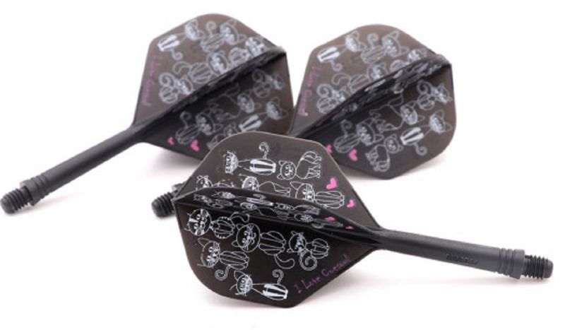 Cuesoul aletta per freccette/Asta Ak5 Catty Black Katzen Standard No2 Flights