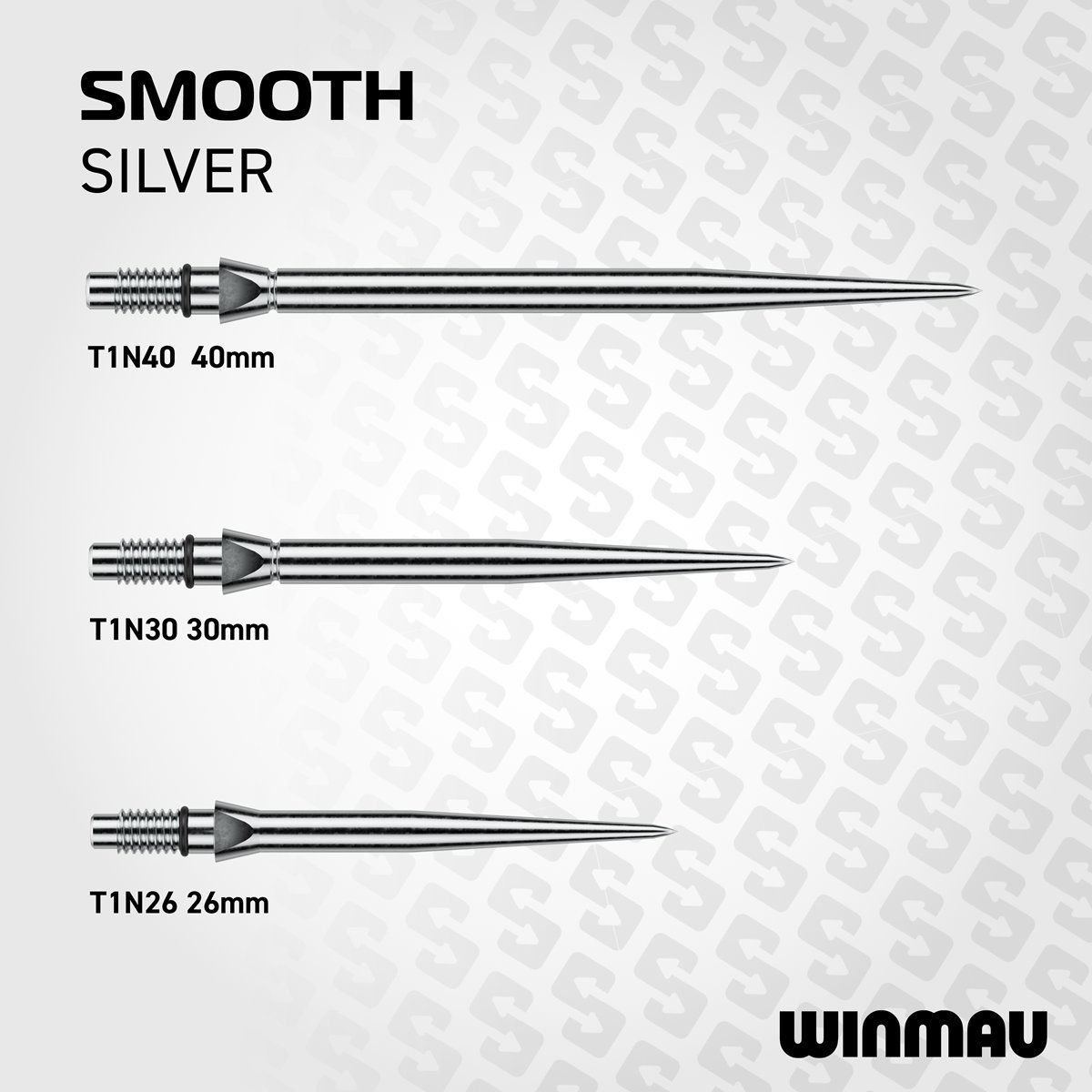 Winmau Switch Points Smooth 26/30/40 mm Silver/Black Wechselspitzen