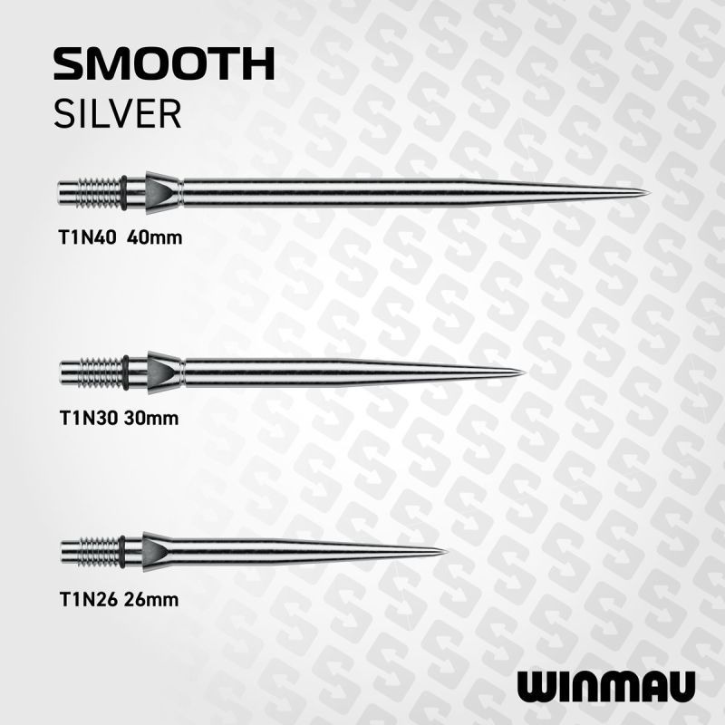 Winmau Switch Points Smooth 26/30/40 mm Silber/Schwarz Wechselspitzen