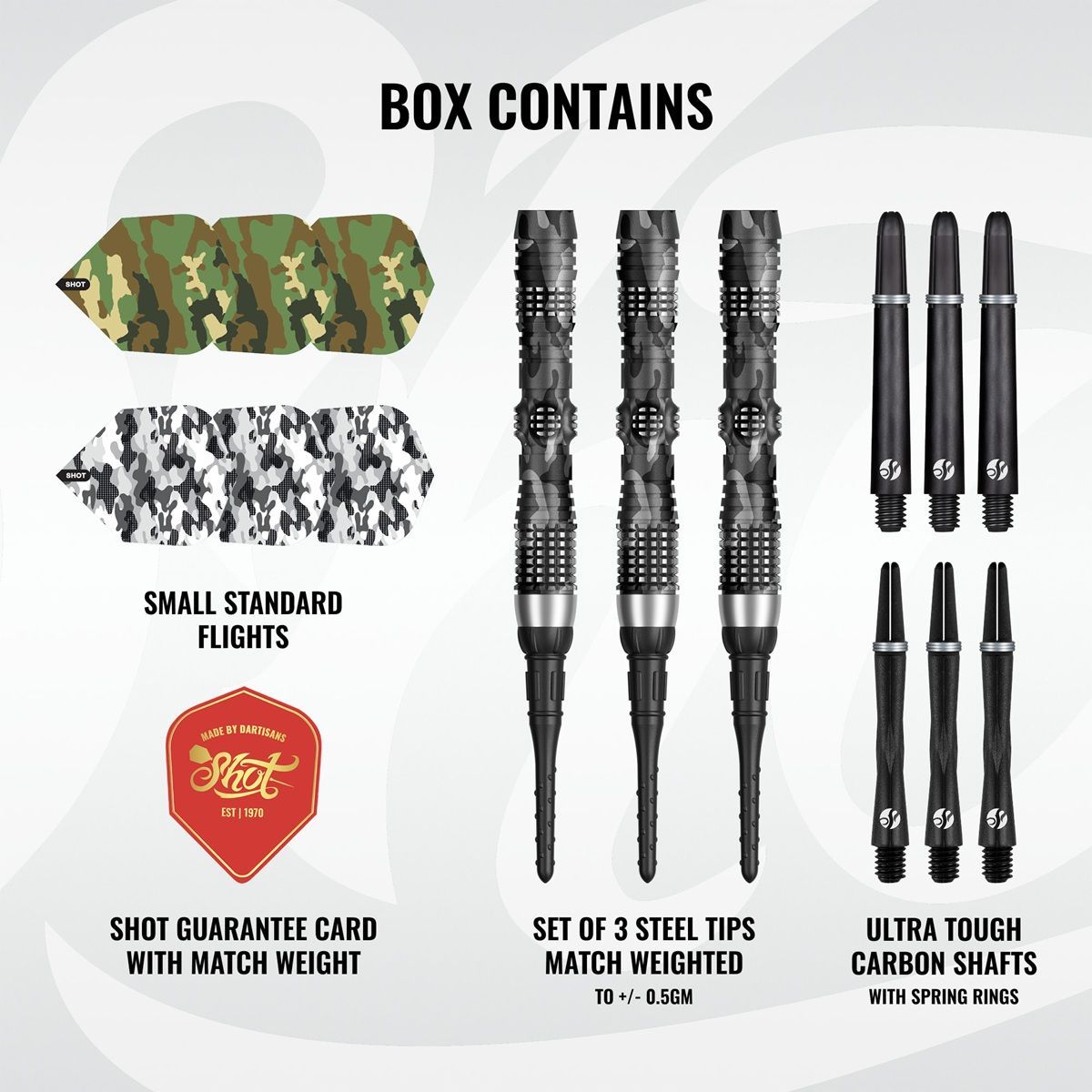 Shot! Camo Longshot 95% Softdarts 20 Gram Softdarts