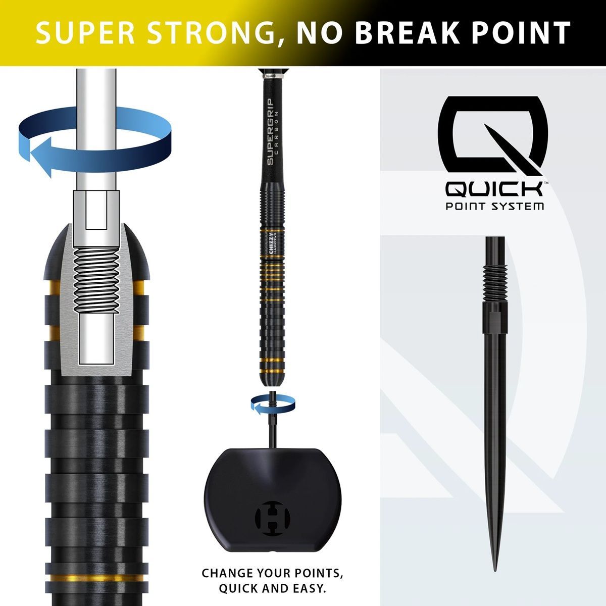 Harrows Dave Chizzy Chisnall G3 Quick Point 90% Steeldarts 21/22/23/24/25/26 Gram Steeldarts