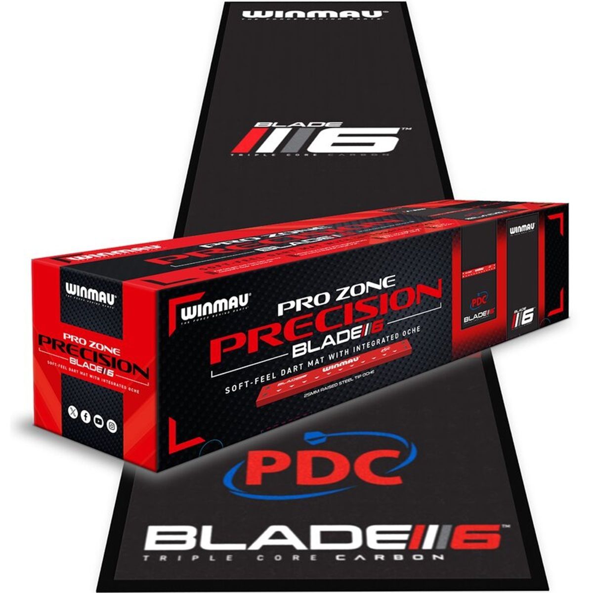 Winmau Dartmatte Pro-Zone Teppich Blade Soft mit Oche Dart Schutzmatte