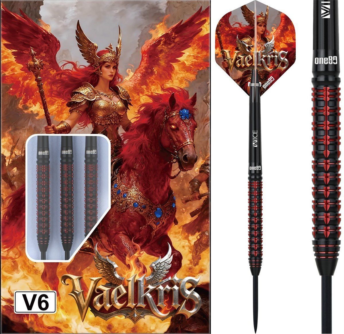 ONE80 Vaelkris V06 90% Steeldarts 22/24 Gramm Steeldarts