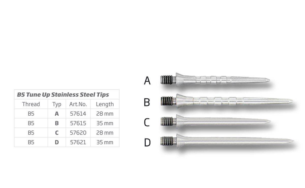 BULL'S Steeltips No.5 Thread B5 for Stingray 35mm or 28 mm Wechselspitzen