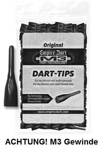 EMPIRE® Dart M3 Dart-Spitzen schwarz kurz (1.000 Stück) Soft Dart Spitzen M3