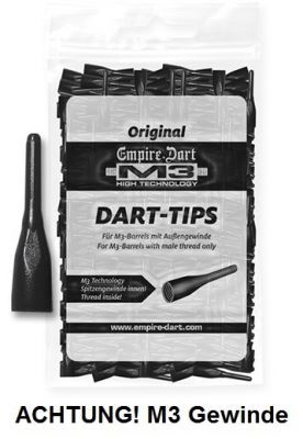 EMPIRE® Dart M3 Dart-Spitzen schwarz kurz (1.000 Stück) Soft Dart Spitzen M3