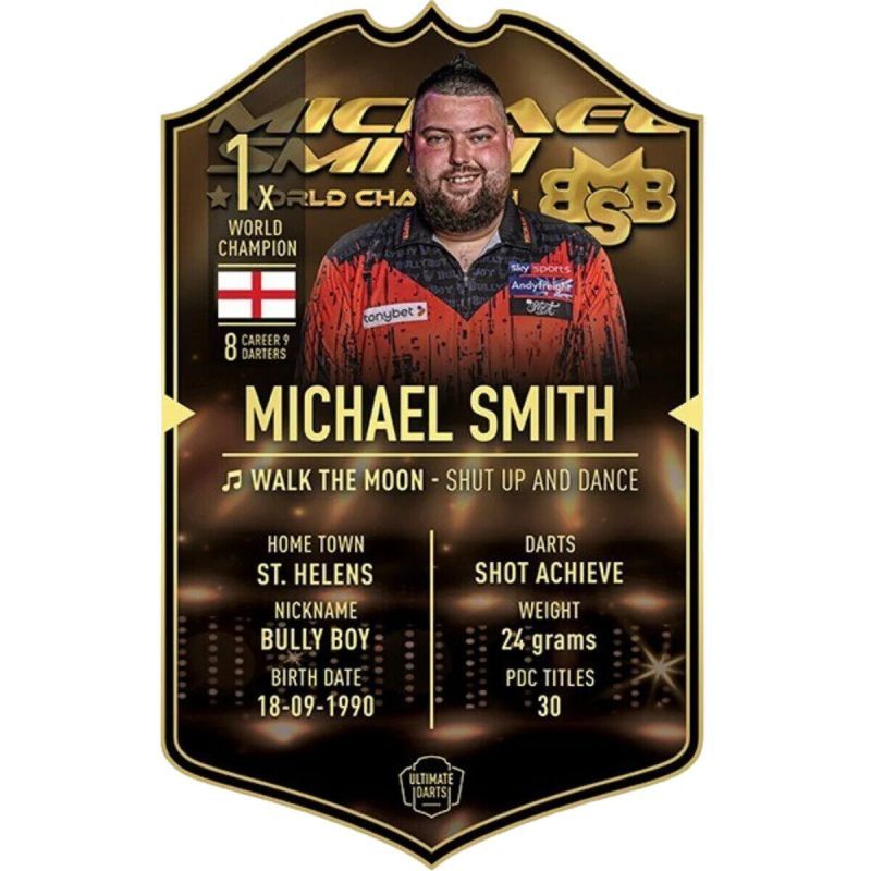 Ultimate Card Michael Smith Shot Dartspieler Karte 37 x 25 cm Fanshop