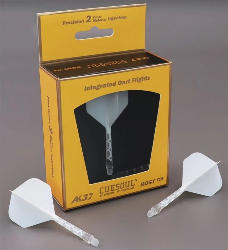 Cuesoul aletta per freccette/Asta ROST T19 Aletta Bianco/Trasparente standard grande Flights