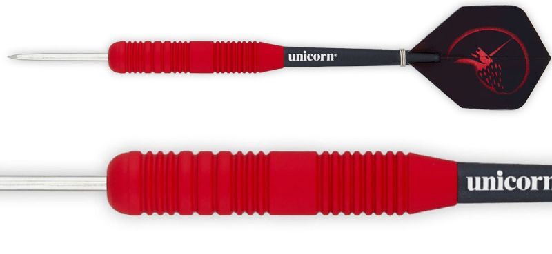 Unicorn Core Plus Rubberised Brass Red Steeldart 21 Gramm Steeldarts