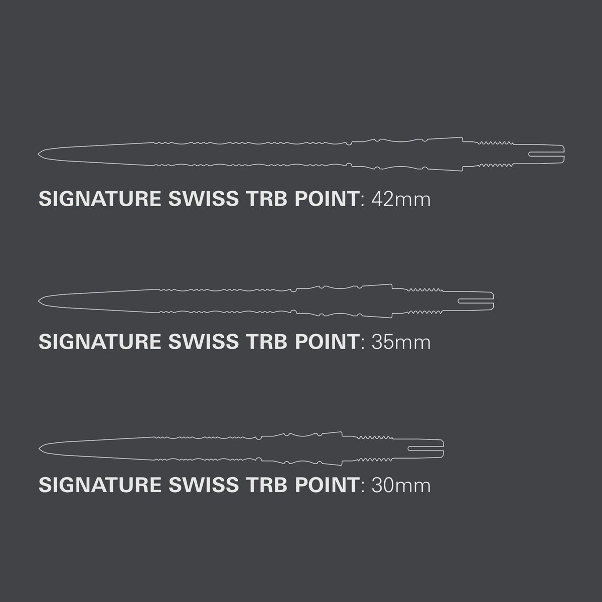 Target Swiss Point Signature TRB 30/35/42 mm Gold/Black/Silver Wechselspitzen